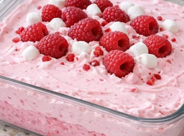 Easy 3-Ingredient Raspberry Fluff Dessert