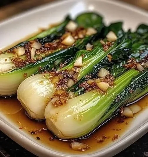Garlic Soy Glazed Baby Bok Choy