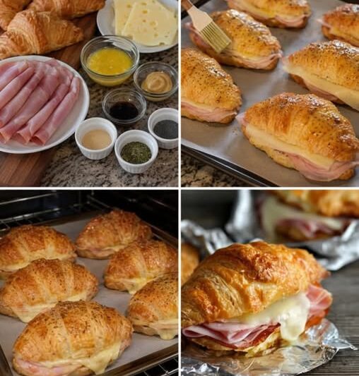 Chicken Ham and Cheese Croissant Sandwiches