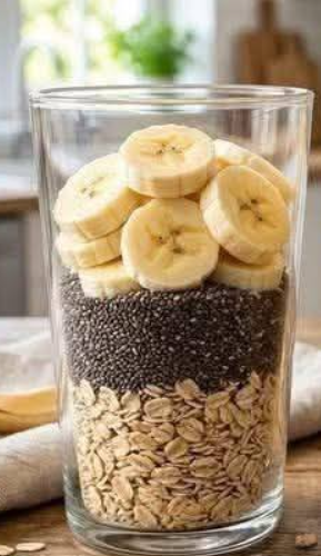 Creamy Banana Chia Oat Pudding